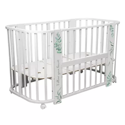 Кровать детская Indigo Green Line 5 в 1 цвет белый-травинки